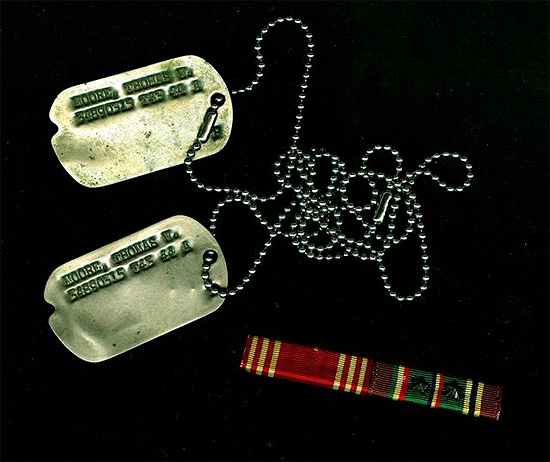 Chaînes US "Dog Tags" 1945 WW2 