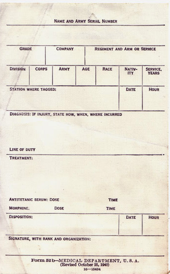 Form  52b-MEDICAL DEPARTMENT, U.S.A. (Revised October 25, 1940), 16-15434