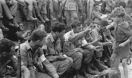 Sicily July 1943. Medical Detachments pertaining to the 504th and 505th Regimental Combat Teams take some rest after the fighting.