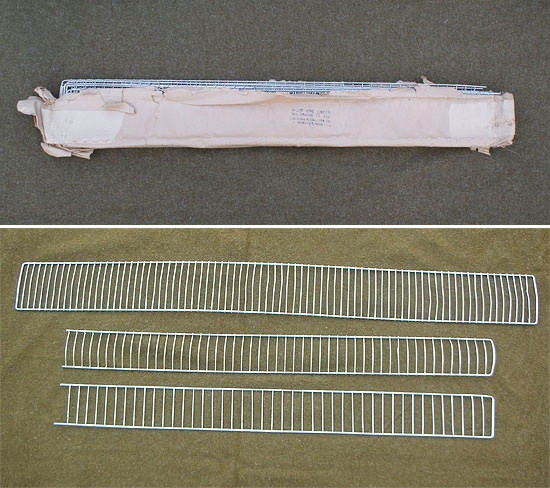 Item 3754000 - Splint, Wire Ladder (different versions, with different dimensions). Also shown at top in original brown Kraft wrapping.