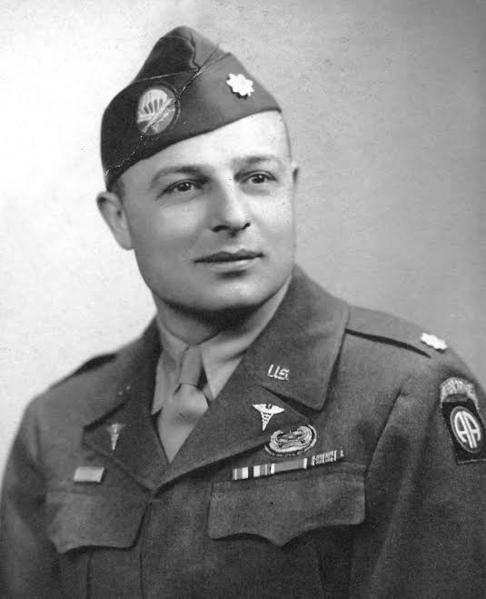 Postwar picture of Major J. J. Belden, taken some time in 1945 (the Officer was eventually transferred to the 17th Airborne Division, where he  became CO of the 224th Airborne Medical Company 1 July 1945).
