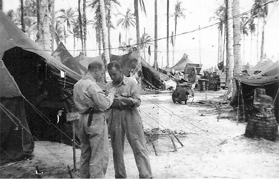 Partial view of Clearing Station established by the 603d Medical Clearing Company in the area of "Red Beach", Los Negros Island, Philippines, between 10 March and 18 May 1944.