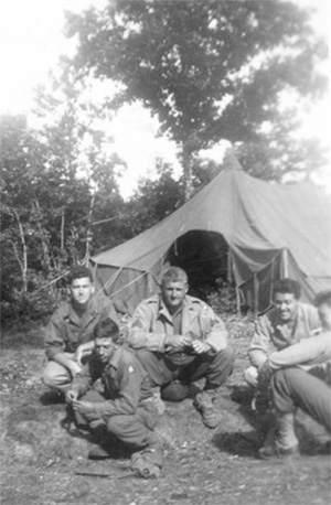 Personnel of the 48th Field Hospital bivouacking in France. 