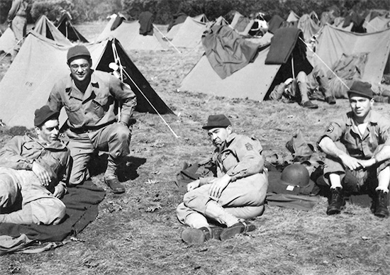 82d General Hospital. Training at Camp White, Medford, Oregon and area: bivouac, tent pitching and relaxation.