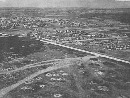 Another aerial view of the American hospital sector of Anzio Beachhead.