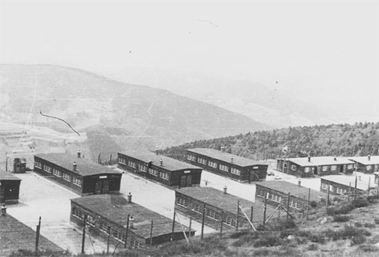 Partial view of the Natzweiler-Struthof Concentration Camp in the French Vosges Mountains. Picture taken after the camp's liberation in 1945.