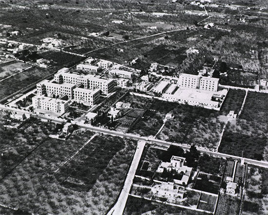 Aerial view of the complex, occupied by the 26th General Hospital during its time in Italy.