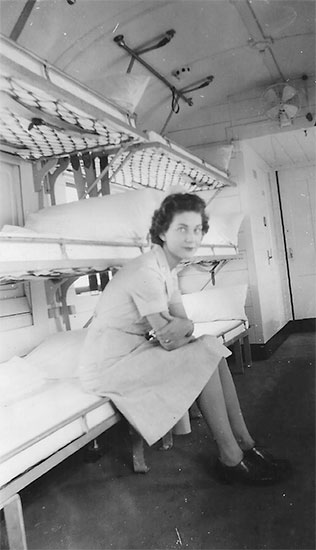 Photograph of 1st Lieutenant Adrienne Van Houten while serving with the 11th Hospital Train somewhere in France in 1944. Courtesy Van P. Keele. 
