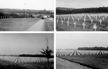 Different views of Fosses-la-Ville Cemetery, Belgium, pictures taken in fall of 1944. 