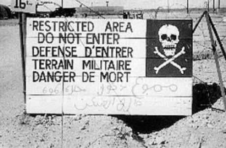 1943; Casablanca, French Morocco. Sign at entrance of US Military Base in Casablanca.