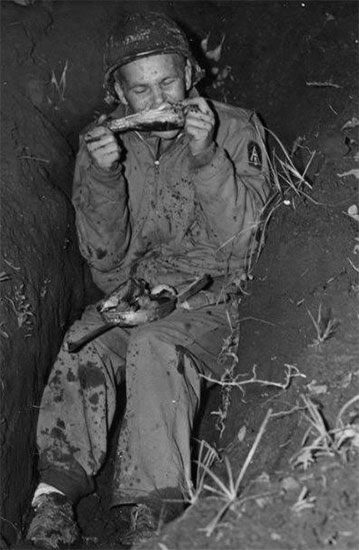 November 1943; “Thanksgiving Day” in the field, Italy. Not every doughboy of the Fifth United States Army was fortunate to enjoy the traditional turkey roast somewhere inside ...