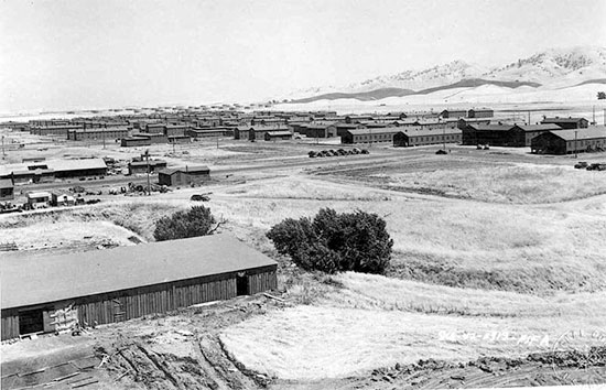 Partial view of the barracks at Camp Stoneman, Pittsburg, California, where the 24th Field Hospital staged prior to overseas movement. The unit remained at Camp Stoneman from May 16, 1943, to June 7, 1943. Additional training exercises were conducted at the Post such as: Abandon Ship Drill, Dry Land Ship Training, Gas Chamber, as well as Obstacle and Infiltration Course. 