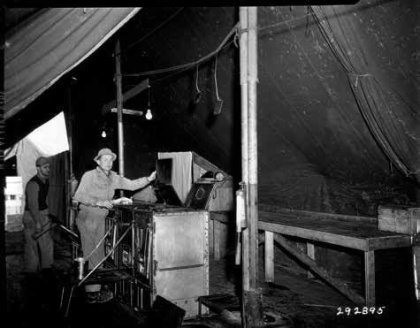 Main kitchen at the 12th Evacuation Hospital, Carmarthen, Wales, United Kingdom.