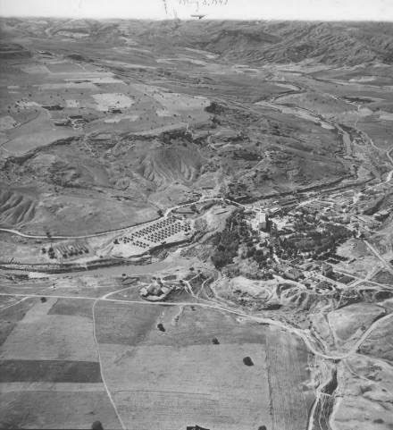 Aerial view of Sidi Bou Hanifia, Algeria, where the 21st General Hospital was established from from December 29, 1942 to November 30, 1943. Photo taken May 5, 1943.