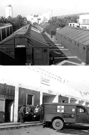 Partial view of the Medical Section (designated Libya Court), 21st General Hospital, Naples, Italy, March 1944. View of the Receiving and Disposition Section run by  First Lieutenant Frances M. Anyon, ANC, 21st General Hospital, Naples, Italy, March 1944.