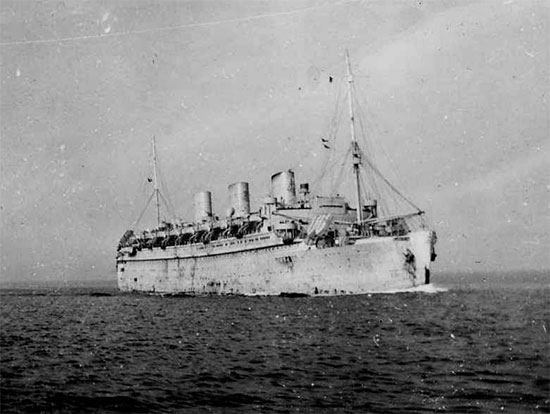 Photograph illustrating the S/S Monarch of Bermuda, the troopship that carried staff and personnel of the 21st General Hospital to North Africa November 27, 1942.