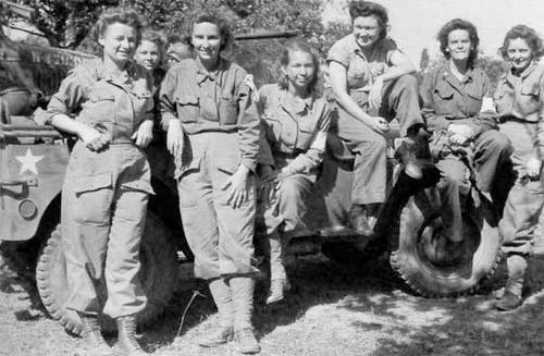 August 1944, Southern France. Group of ANC Officers of the 10th Field Hospital (400-bed capacity) pose in front of a 1/4-ton truck. The First and Third Hospitalization Units (attached to Alpha Attack Force) landed around 1600 hours, 15 August 1944, at Pampelonne and Cavalaire-sur-Mer respectively. The Second Hospitalization Unit (attached to Delta Attack Force) landed about noon, 15 August 1944, at St. Tropez.