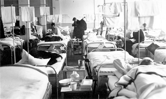 Partial view of a Surgical Ward at the 25th General Hospital, note the high number of beds concentrated in the area.