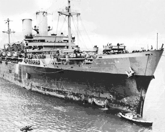 Picture illustrating USS “General William Mitchell”, AP-114, which carried the 27th Evacuation Hospital’s ANC contingent to North Africa. The ship’s destination was Oran, Algeria.