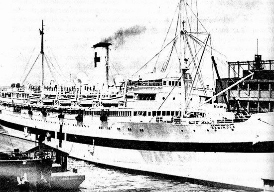 Picture illustrating USAHS “Seminole”, which transported the entire 27th Evacuation Hospital from Algeria to Naples, Italy. 