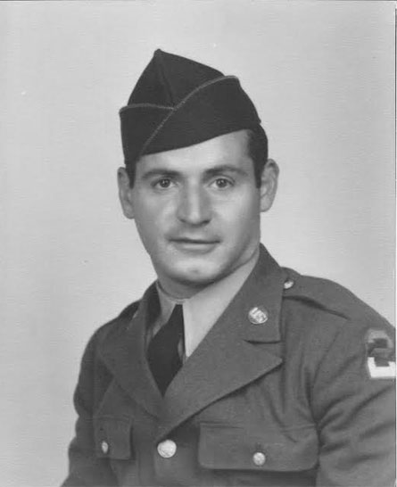 Studio portrait of Corporal John A. Wood, Jr. (ASN:37404670), who served with the 623d Medical Clearing Company during WW2.Courtesy Christine Smith