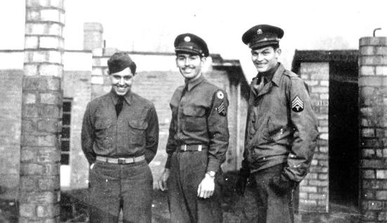 Vintage photo illustrating some Enlisted personnel of the 298th General Hospital, at Frenchay Park, England.