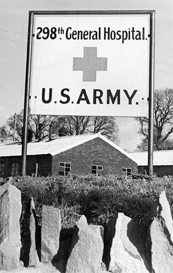 Signpost indicating the 298th General Hospital.