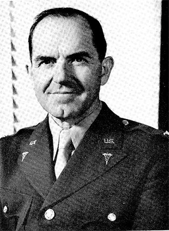 Portrait of Colonel William A. Hagins, MC, Sixth United States Army Surgeon (replaced Colonel John Dibble, MC, who died in a plane crash 7 February 1943).