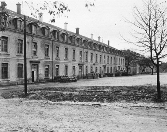 Exterior view of wards of the 50th General Hospital, Commercy, France