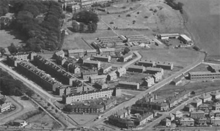 Aerial view of Cowglen Hospital (located on the outskirts of Glasgow) where the 50th General Hospital 